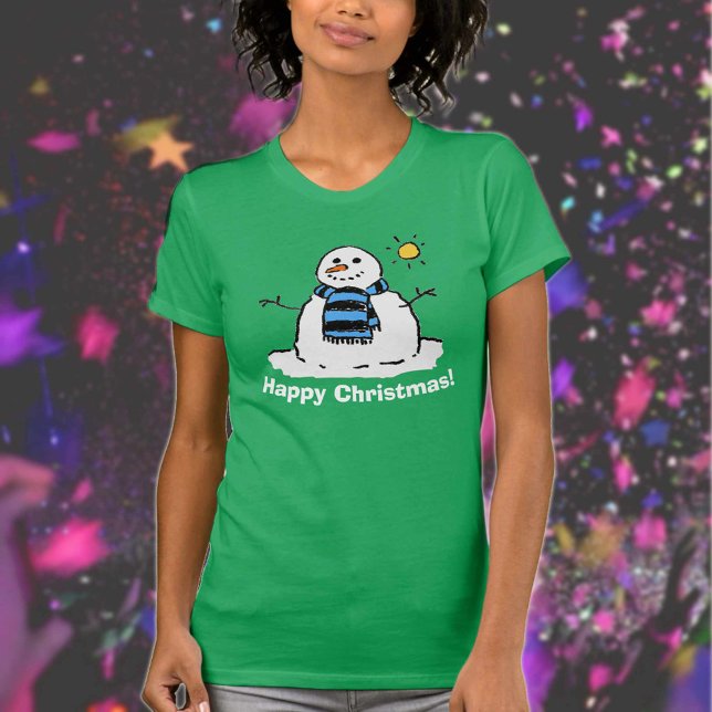 Camiseta Muñeco de Nieve de Navidad con Feliz Navidad (Subido por el creador)