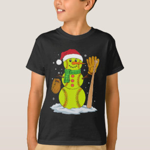 Camiseta Muñeco de nieve de Navidad Jarrón de Softbol para 