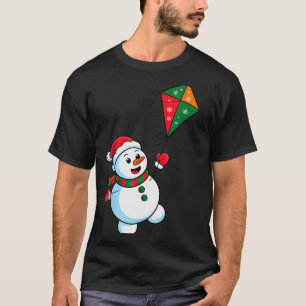 Camiseta Muñeco de nieve de Navidad volando una cometa dive