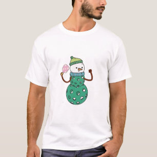 Camiseta Muñeco de nieve de pickleball divertido Navidad Xm