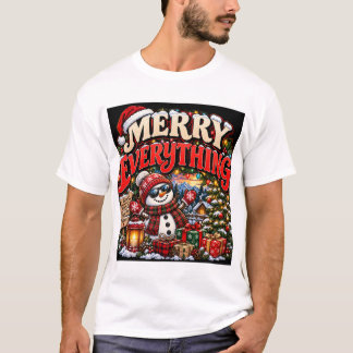 Camiseta Muñeco de nieve de vacaciones todo alegre