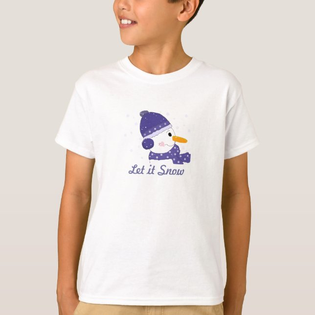 Camiseta Muñeco de nieve - Deja que nieve (Anverso)