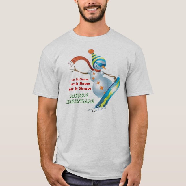 Camiseta - muñeco de nieve del navidad de la (Anverso)