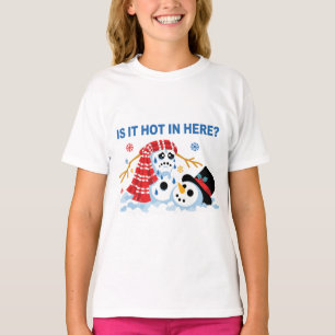 Camiseta Muñeco de nieve derretido divertido ¿Hace calor