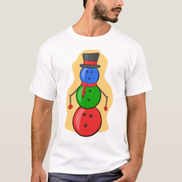 Camiseta Muñeco de nieve divertido de bolos de Navidad