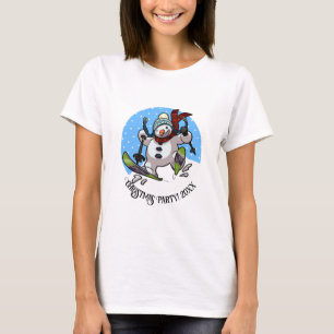 Camiseta Muñeco de nieve divertido de esquí, fiesta de Navi