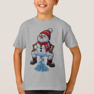 Camiseta Muñeco de nieve divertido defecando cubitos de hie