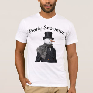 Camiseta Muñeco de nieve elegante y simple de Frosty Navida