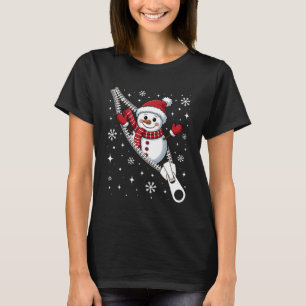 Camiseta Muñeco de nieve emergiendo de una cremallera Diver