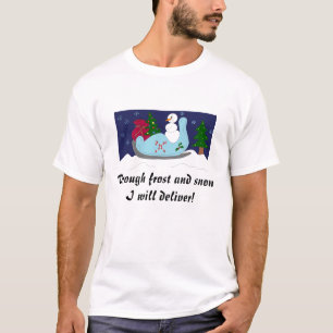 Camiseta Muñeco de nieve en un trineo