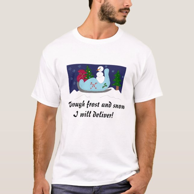 Camiseta Muñeco de nieve en un trineo (Anverso)