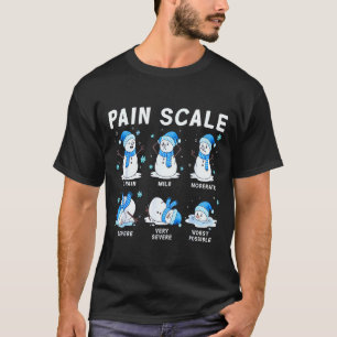 Camiseta Muñeco de nieve escala de dolor enfermera Navidad