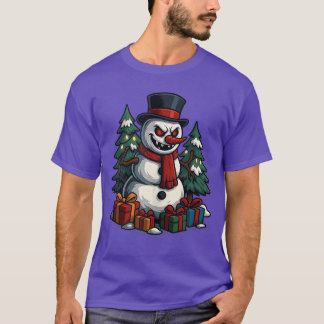 Camiseta Muñeco de nieve espeluznante, ropa de Navidad ater