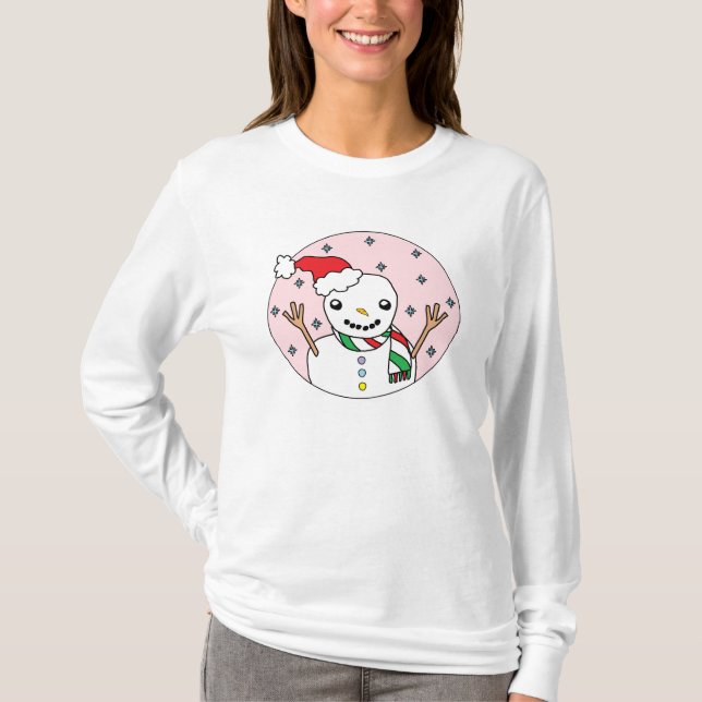 Camiseta Muñeco de nieve feliz (Anverso)