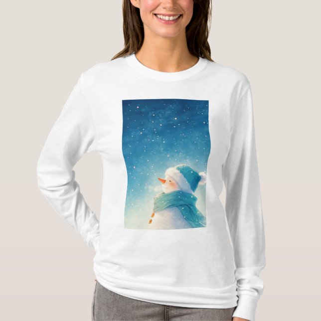 Camiseta Muñeco de Nieve Feliz (Anverso)