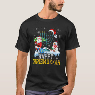 Camiseta Muñeco de nieve feliz Christmukkah Hanukkah Navida