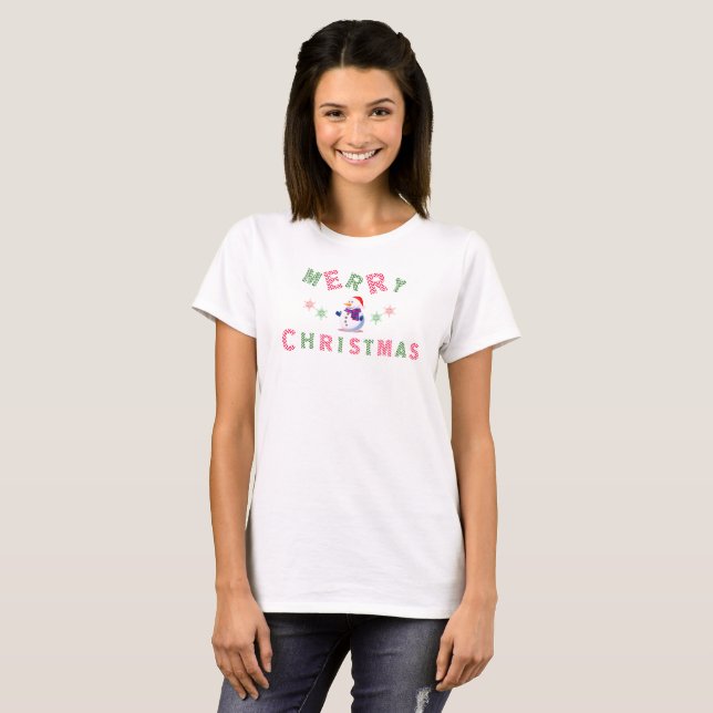 Camiseta Muñeco de nieve Feliz Navidad (Anverso completo)
