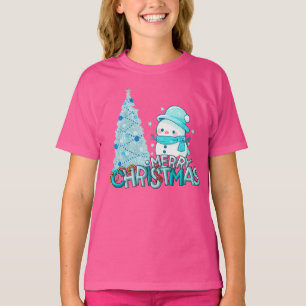 Camiseta Muñeco de nieve Feliz Navidad Papá Noel Árbol Niev