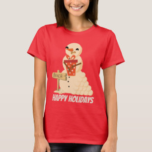 Camiseta Muñeco de nieve festivo de la arena de la playa
