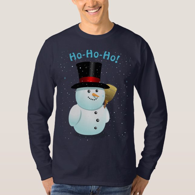 Camiseta Muñeco de nieve fresco con el sombrero de copa del (Anverso)