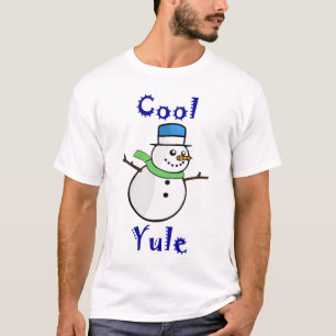 Camiseta Muñeco de nieve fresco de Yule en sombrero de cop