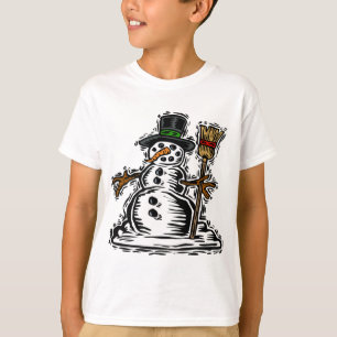 Camiseta Muñeco de nieve lindo del día de fiesta