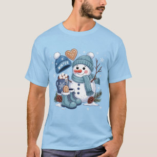 Camiseta Muñeco de nieve lindo Vibraciones de la temporada 