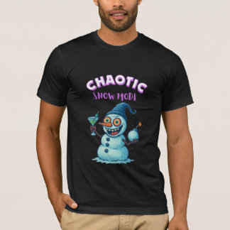 Camiseta Muñeco de nieve loco: divertido ambiente retro inv