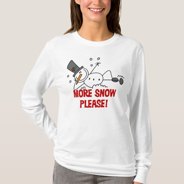 Camiseta Muñeco de nieve más nieve por favor (Anverso)