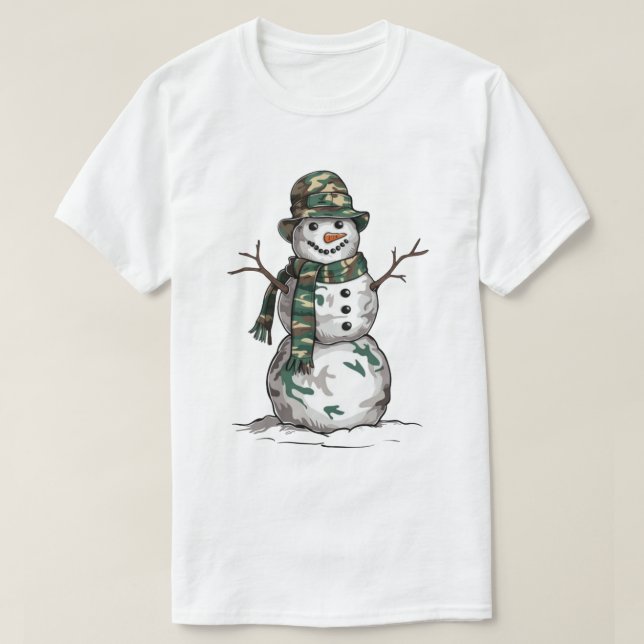 Camiseta Muñeco de nieve militar (Diseño del anverso)