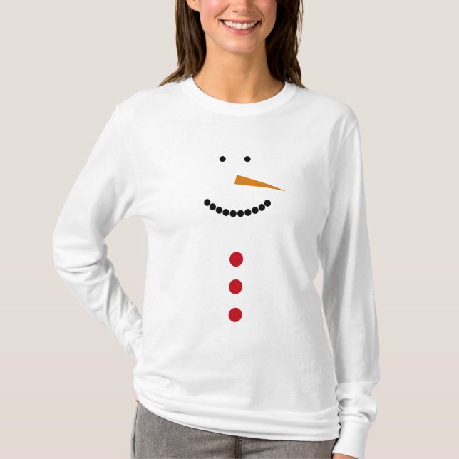 Camiseta Muñeco de nieve minimalista (Anverso)