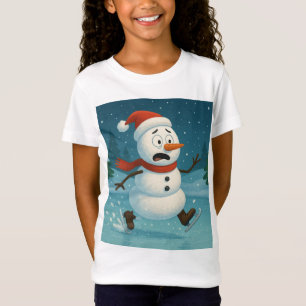 Camiseta Muñeco de nieve tonto patinando sobre hielo en Noc