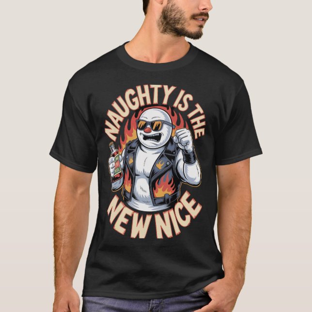 Camiseta Muñeco de Nieve Travieso Agradable (Anverso)