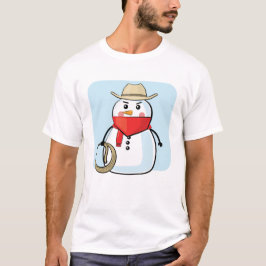Camiseta Muñeco de nieve vaquero - Ilustración divertida