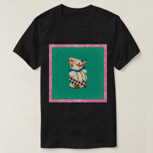 Camiseta Muñeco de nieve Vintage Navidad en negro