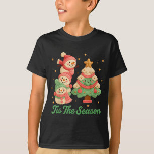 Camiseta Muñeco de nieve y árbol de Navidad de ganchillo de