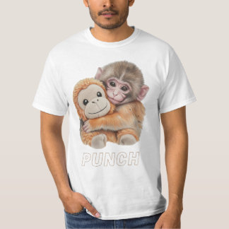 Camiseta Muñeco de peluche de mono bebé golpeando adorable