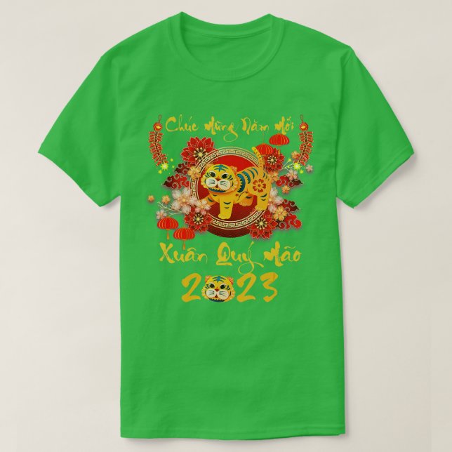 Camiseta Mung Nam Moi Xuan Quy Mao 2023 Ne lunar vietnamita (Diseño del anverso)