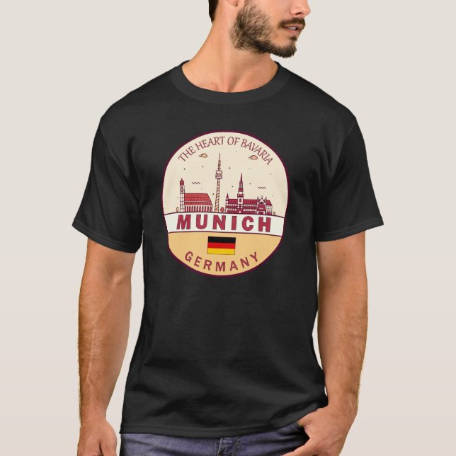 Camiseta Múnich Alemania City Skyline Emblem (Anverso)