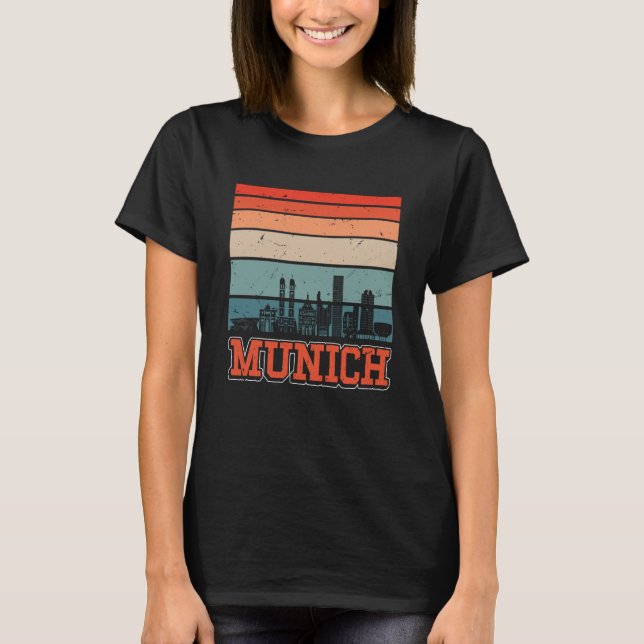 Camiseta Munich Skyline Retro Vintage Souvenir Munich 2 (Anverso)