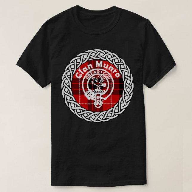 Camiseta Munro Scottish Clan apellido tartan escudo (Diseño del anverso)