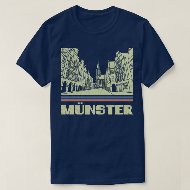 Camiseta Munster City Gift Alemania City Silhouette Skyline (Diseño del anverso)