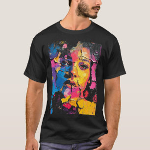 Camiseta Mural de belleza de pintura rota piel Profundo