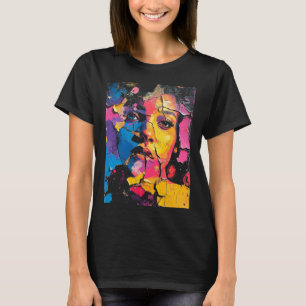 Camiseta Mural de belleza escarpado de pintura rayada piel