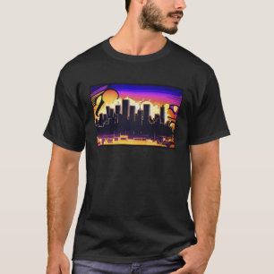 Camiseta Mural de graffiti del horizonte urbano