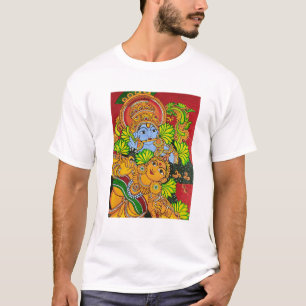 Camiseta Mural pintando Krishna Radhs