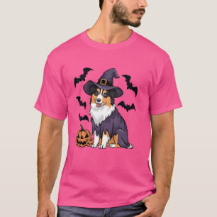 Camiseta Murciélago de calabaza divertido bruja perro pasto