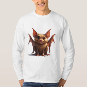 Camiseta Murciélago de dibujos animados lindo con alas nara