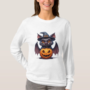 Camiseta Murciélago espeluznante de Halloween con sombrero