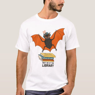 Camiseta Murciélago Leyendo Bibliotecaria Caprichosa con
